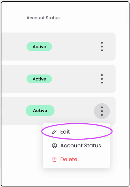 The three-dot menu next to a member, with Edit highlighted