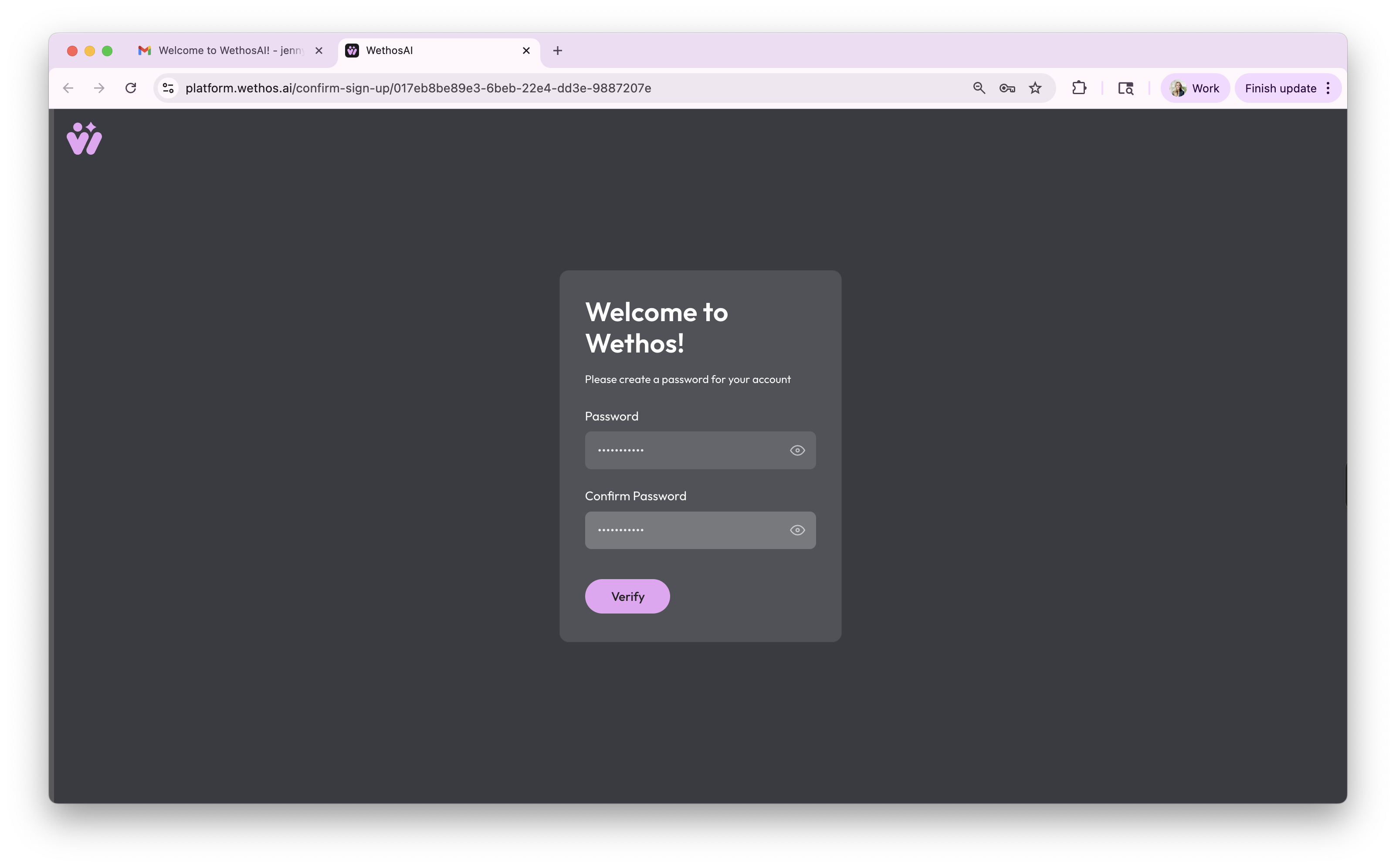 Setting a password